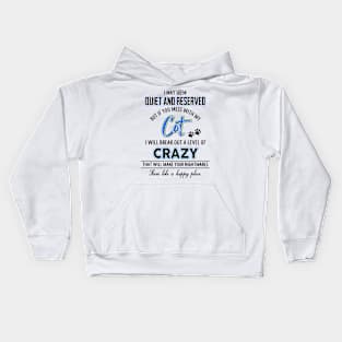 I May Seem Quiet and Reserved But If You Mess With My Cat Kids Hoodie